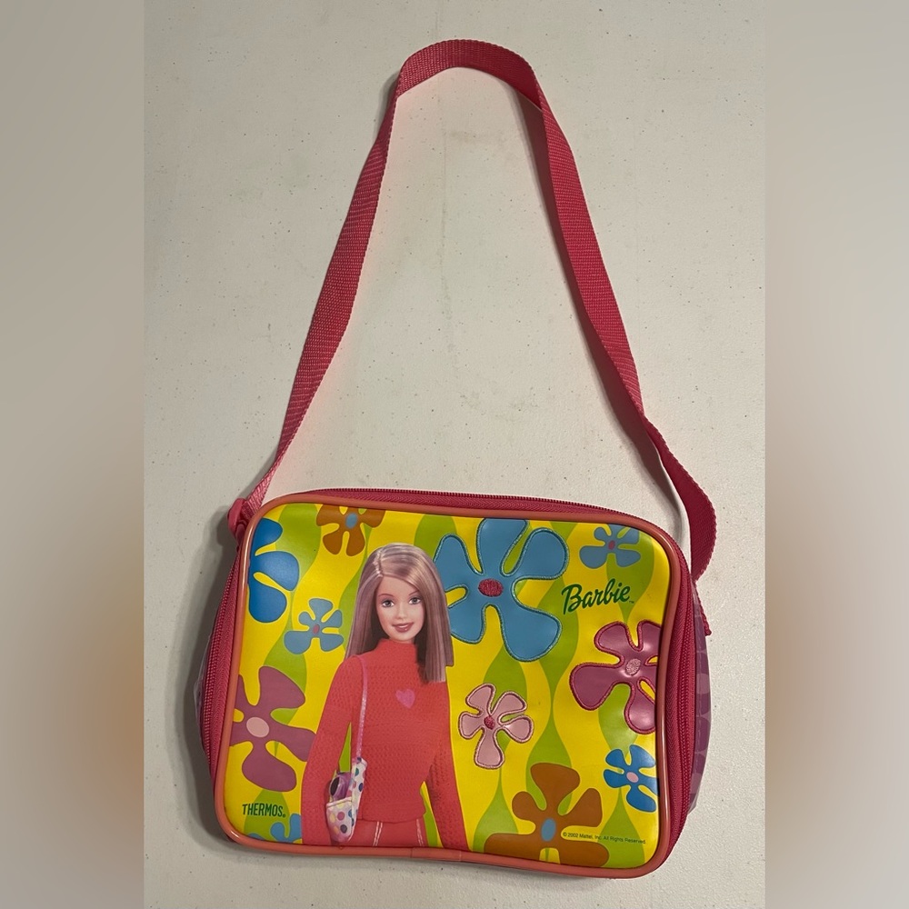 Rare Mattel 2002 Barbie Thermos Lunch Bag Box Floral Flowers Vintage